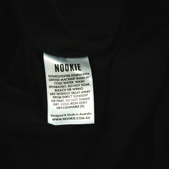 Nookie Size Large L Black Hypnotise Mesh Long Sleeve Mock Neck Knit Bodysuit NEW - Picture 5 of 6